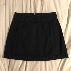 Black denim skirt